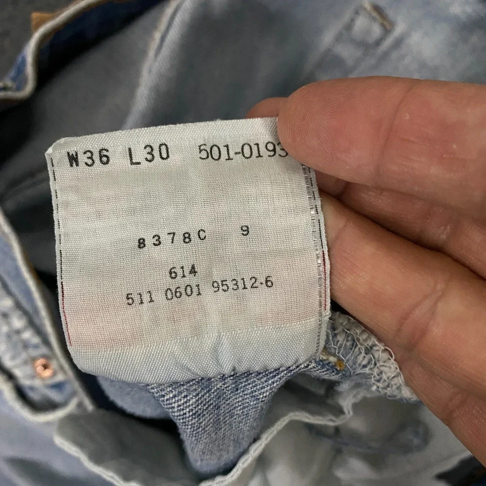 Vintage Levis 501 Jeans Mens FITS Men 33x30 Denim Button Fly Distressed Made USA